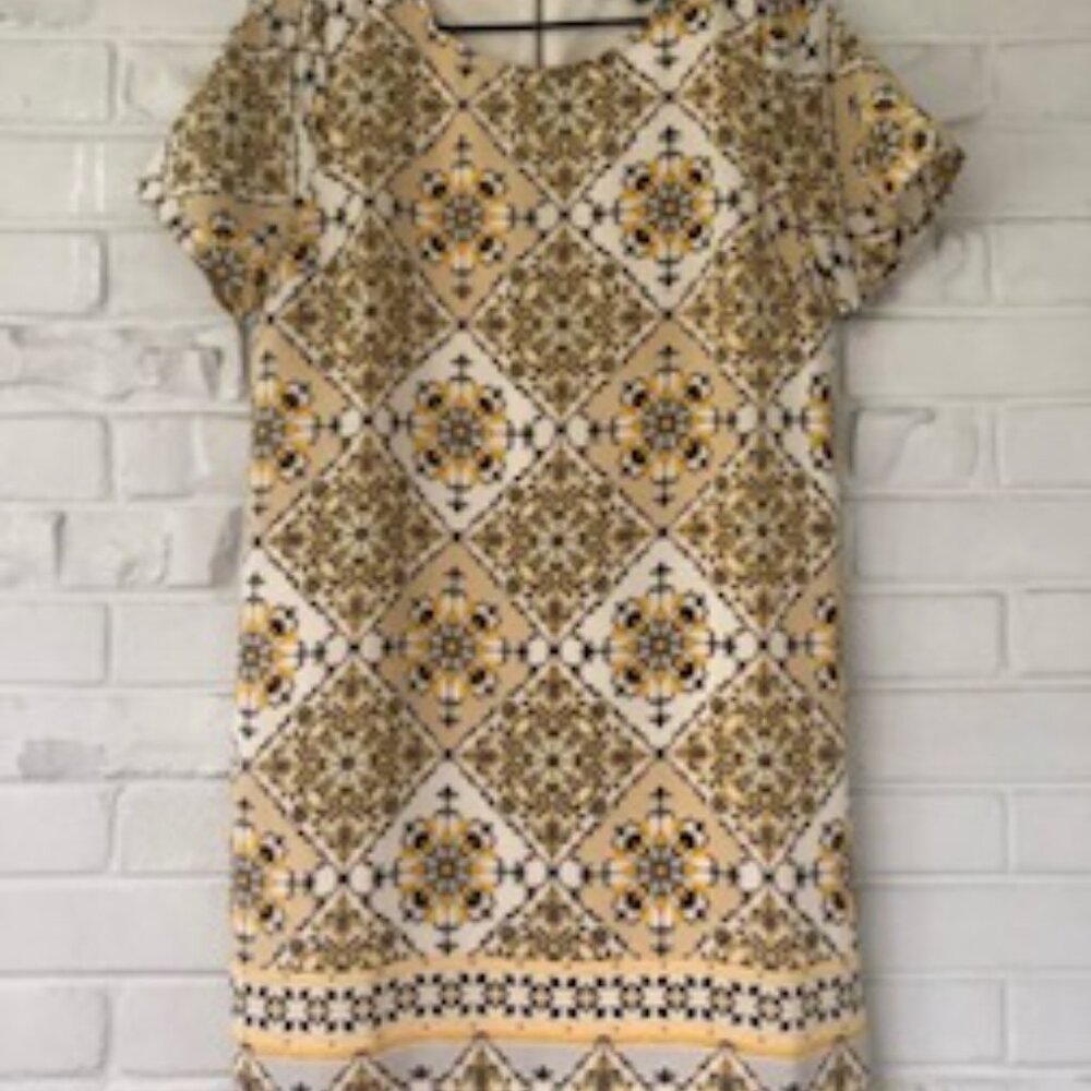 Lulu's Yellow Floral Bandana Sheath Mini Dress S - Picture 3 of 8